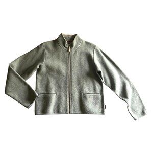 Woolrich 100% Wool Full Zip Cardigan Jacket Women's Small Fern Green Winter